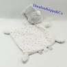 Flat cuddly toy bear NICOTOY white diamond gray stars 33 cm