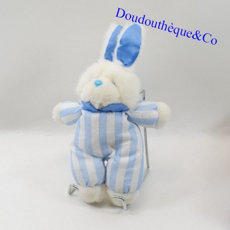 PAMPERS Blue and White Stripes Bunny Plush 22 cm