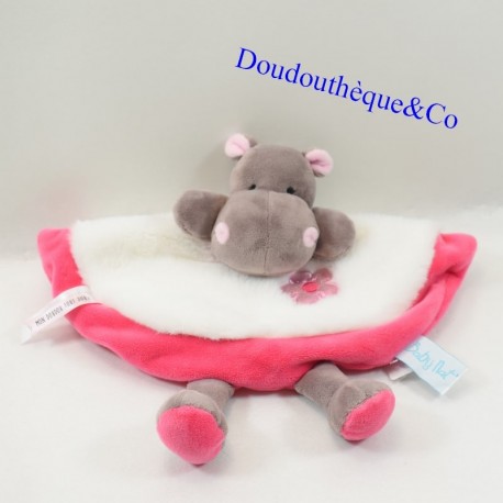 Doudou flaches Nilpferd BABY NAT Zoe das Nilpferd braun und rosa BN0368 26 cm Doudou flaches Nilpferd BABY NAT Zoe das Nilpferd braun und rosa BN0368 26 cm