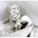 Doudou fazzoletto scimmia THE LITTLE WHITE COMPANY beige grigio 44 cm