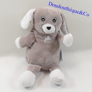 Peluche chien KINECARE bouillotte sèche micro perle argile gris 27cm