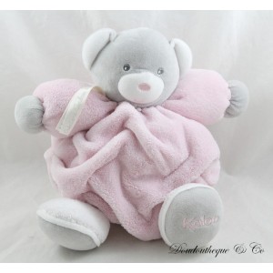 Peluche ours KALOO Plume rose et gris Créations tendres et douces 25 cm