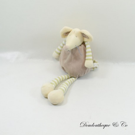 Plüschmaus GIFI grau beige Streifen Plüschmaus GIFI grau beige Streifen