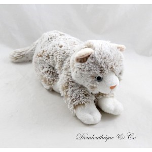 Plüschkatze SOFT FRIENDS braun meliert beige Kätzchen liegend blaue Augen 22 cm