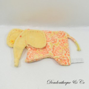 Doudou plat éléphant HAPPY HORSE orange jaune