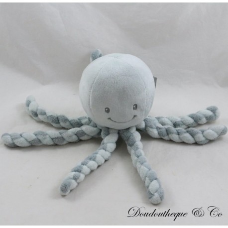 Octopus cuddly toy NATTOU Octopus blue gray twisted tentacles 21 cm