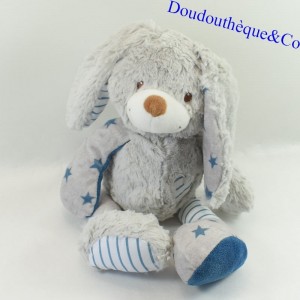 Plush Galopin rabbit TAPE A L'OEIL Tao blue and gray 35 cm