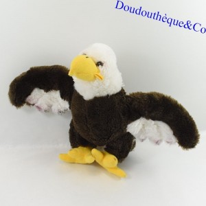Peluche aigle CREATIONS DANI marron blanc oiseau 24 cm