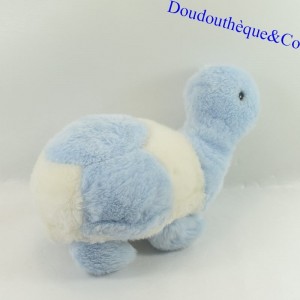 Peluche tortue JACADI bleu et blanc vintage 24 cm