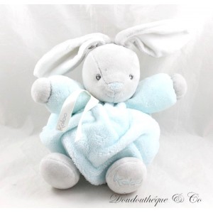 Doudou patapouf rabbit KALOO Feather ptit rabbit aqua light blue gray 20 cm