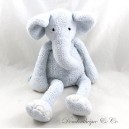 Plush elephant ZARA HOME sky blue embroidered eyes 35 cm
