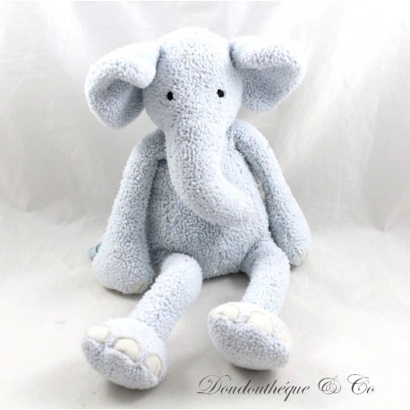Plush elephant ZARA HOME sky blue embroidered eyes 35 cm