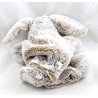 Doudou marionnette lapin CREATIONS DANI chiné roux blanc 24 cm