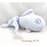 Fish cuddly toy SIMBA DICKIE blue white embroidery red fish 25 cm