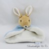 Flat cuddly toy rabbit PICOT blue beige