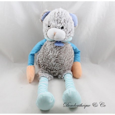 Doudou bear DOUDOU ET COMPAGNIE Les Choupidoux gray blue long legs 40 cm