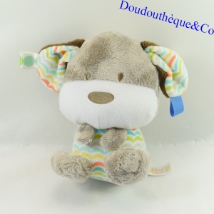 Plush dog BRIGHT STARTS multicolored and ribbons 22 cm