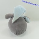 Plush penguin BENGY gray and white blue scarf 14 cm
