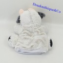 Doudou marionnette vache ANIMA gris et blanc 23 cm