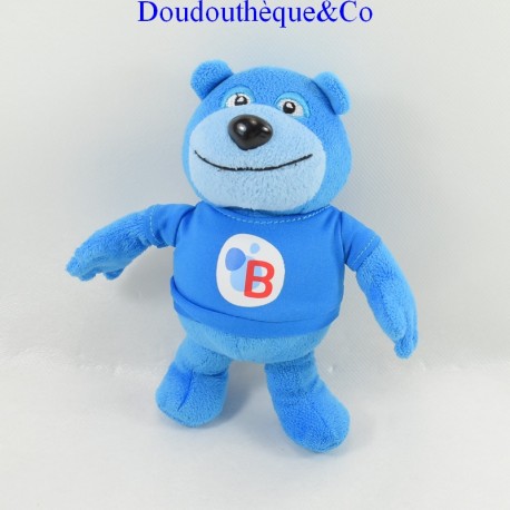 Peluche ours BUTAGAZ MCM Production bleu blanc 18 cm Peluche ours BUTAGAZ MCM Production bleu blanc 18 cm