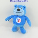 Peluche ours BUTAGAZ MCM Production bleu blanc 18 cm