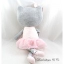 Gato de peluche MAISONS DU MONDE gato gris tutú rosa bailarina 40 cm