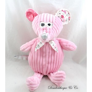 Plush Poppy mouse LES DEGLINGOS pink silver Simply 33 cm