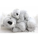 Peluche Koala mamá y bebé acostado gris blanco desconocido marca 45 cm