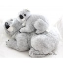 Peluche Koala mamma e bambino che giacciono grigio bianco marca sconosciuta 45 cm