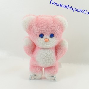 Plush bear BOULGOM pink blue eyes vintage 18 cm