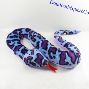 Grande peluche serpent XXL géante bleu et noir 110 cm