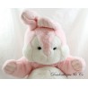 Peluche di coniglio TOAST E CIOCCOLATO rosa bianca vintage seduta 48 cm