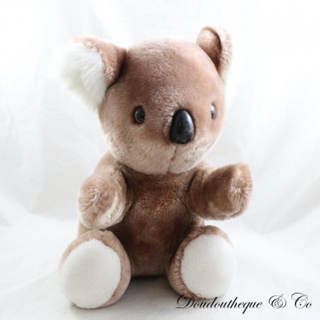 Plush koala brown white plastic eyes