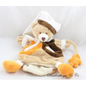 Puppet cuddly bear BABY NAT' with baby bear orange brown beige 26 cm