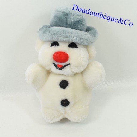 Plush Snowman BOULI gray and white vintage 1985 18 cm