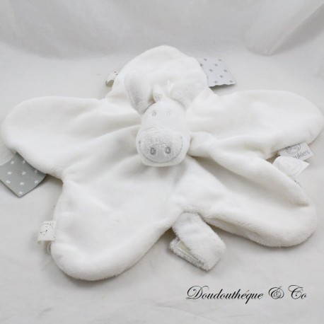 Doudou plat asino Paco NOUKIE'S Polvere di stelle pupazzo bianco 33 cm