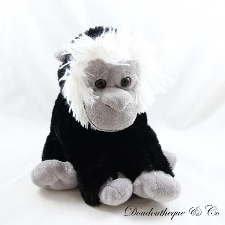 Peluche singe DODO D'AMOUR Mgm noir gris assis 26 cm - SOS doudou