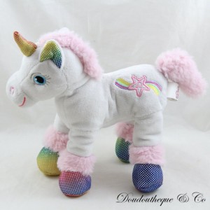 Peluche sonore licorne GIPSY Lica Bella blanc rose