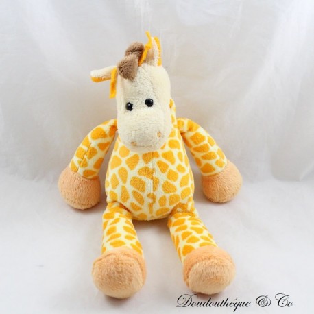 Plush giraffe BABY NAT' spots orange yellow beige 28 cm
