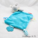 Flat hippopotamus cuddly toy BABY NAT' Super blue blanket blue diamond activities BN0289
