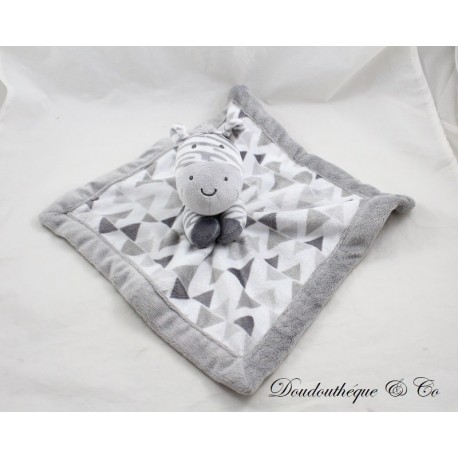Flaches Kuscheltier Kaninchen LULLABY gestreift grau weiß Dreiecke Glocke 29 cm Flaches Kuscheltier Kaninchen LULLABY gestreift grau weiß Dreiecke Glocke 29 cm