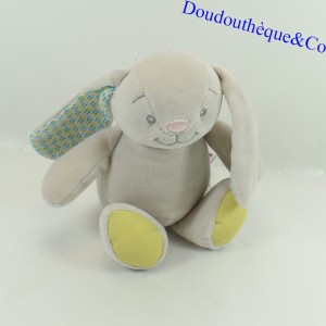 Conejo de peluche LUC ET LEA amarillo y gris 19 cm