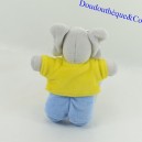Mini felpa elefante Babar tee shirt giallo pantaloncini blu 14 cm