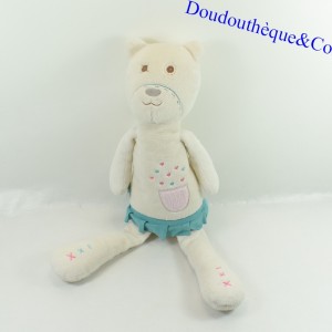 Peluche sonore ours MYHUMMY My hummy beige jupe bleue 42 cm