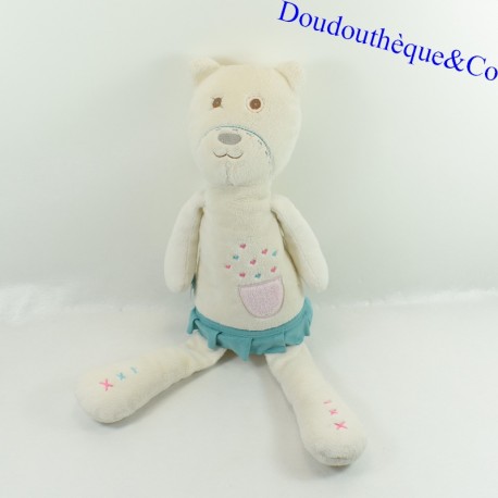 Plush sound bear MYHUMMY My hummy beige blue skirt 42 cm