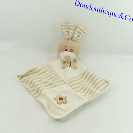 Coniglio piatto peluche SOFT FRIENDS farfalla e fiore beige 39 cm