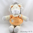 Peluche leone NICOTOY t-shirt grigio beige leone arancione ricamato 27 cm