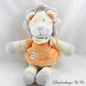 Plüsch Löwe NICOTOY grau beige T-Shirt orange Löwe bestickt 27 cm