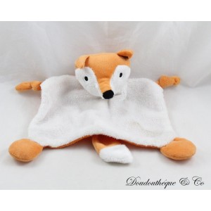 Flat cuddly toy fox HEMA orange white rectangle knotted corners 24 cm