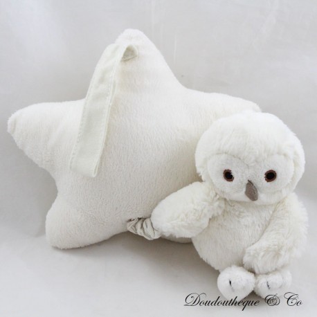 Musical cuddly toy owl JELLYCAT Bashful white owl musical star 30 cm